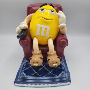 Vintage M&M Collectible Candy Dispenser Yellow Peanut MM on Recliner